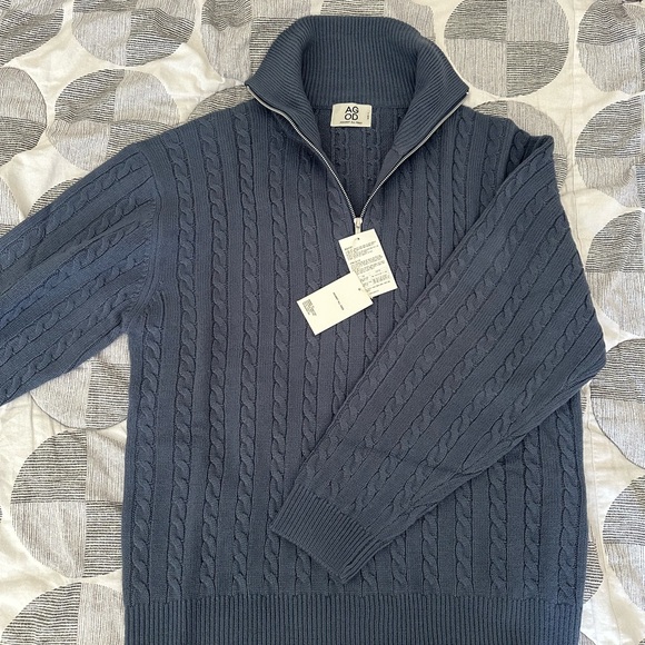 Musinsa Navy Quarter Zip Sweater - Picture 1 of 5
